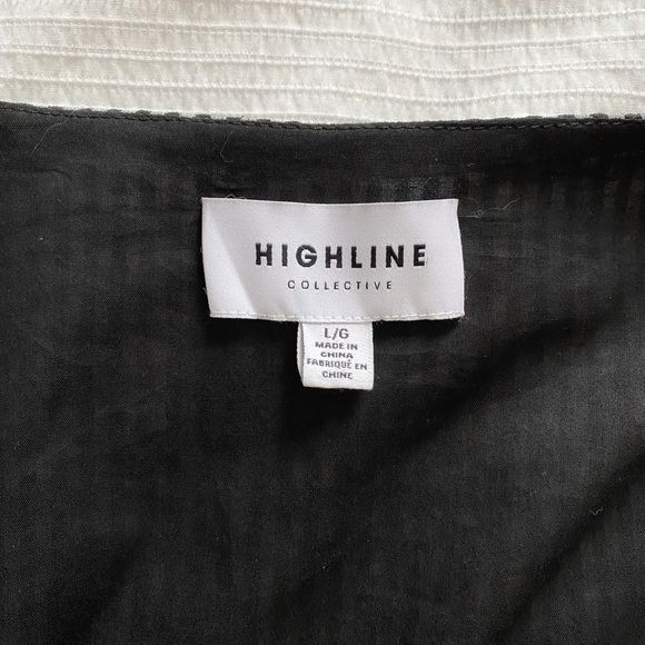 HIGHLINE COLLECTIVE BLACK WHITE 3/4 PUFFY SLEEVE WRAP MINI DRESS - Picture 7 of 10